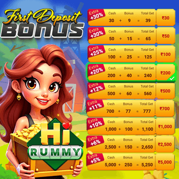 Hi Rummy First Deposit 350 x 350